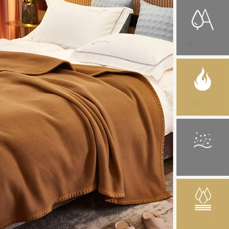 Afralia™ Velvet Camel Blanket: Soft Cozy Queen Bedspread for All Seasons