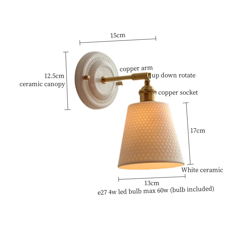 Afralia™ Striped Ceramic LED Wall Sconce: Modern Nordic Interior Light