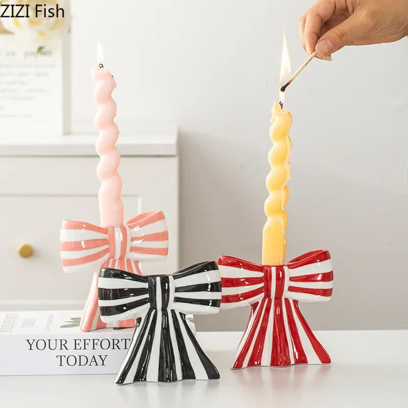 Afralia™ Ceramic Bow-tie Candle Holder & Aroma Diffuser for Home Decor