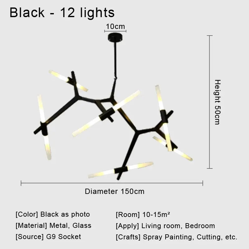 Afralia™ Glass LED Chandelier Ceiling Light for Modern Nordic Design Home Decor