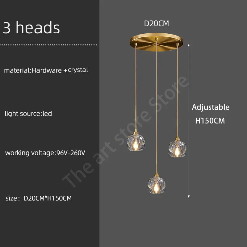 Afralia™ Crystal Stainless Steel Staircase LED Chandelier for Modern Luxury Interiors