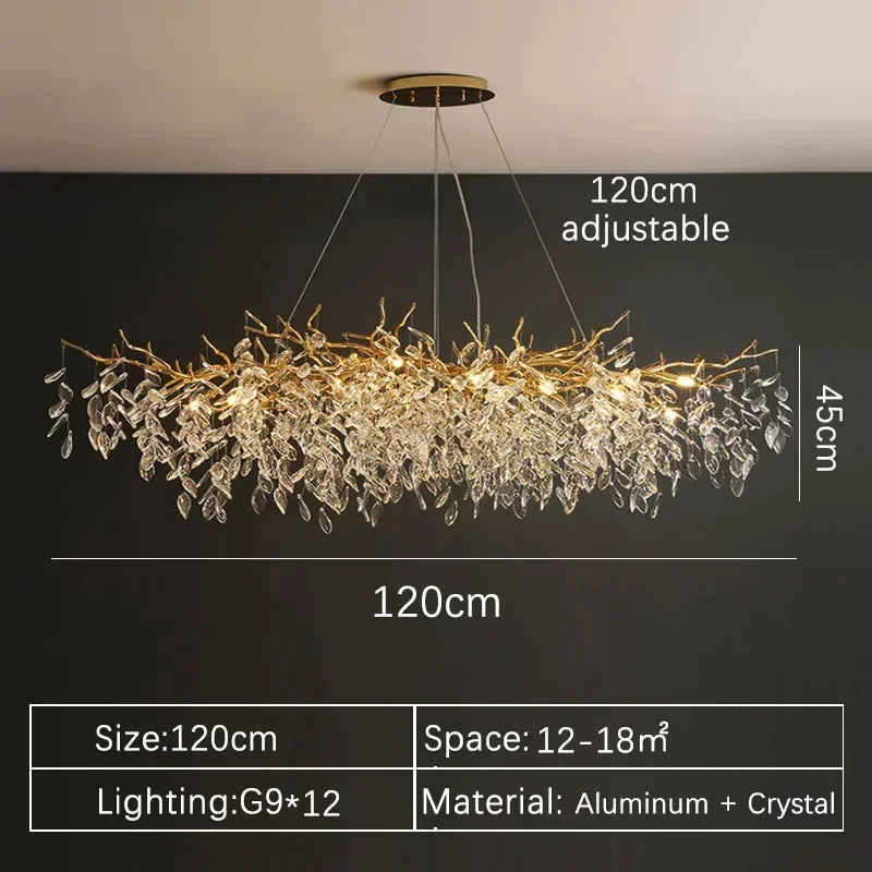 Afralia™ Crystal Pendant Chandelier LED Lighting for Luxury Modern Interior Decoration