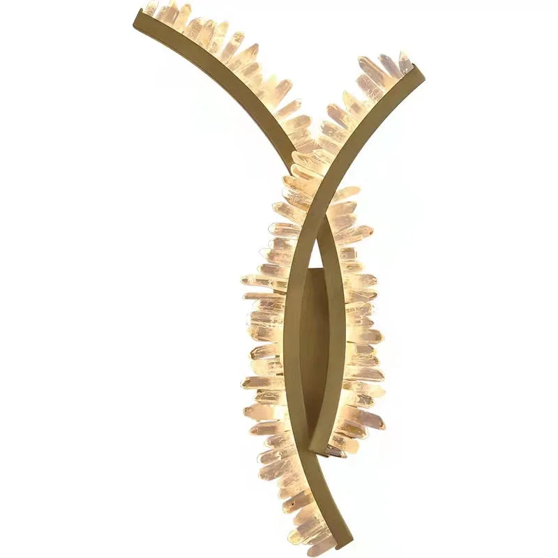 Afralia™ Crystal Gold Metal Wall Light: Luxury Stainless Steel Sconce for Home Decor