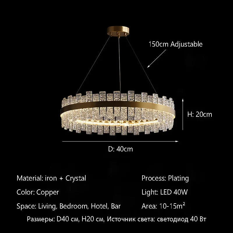 Afralia™ Crystal Chandelier: Modern Nordic Light Luxury LED Ceiling Fixture