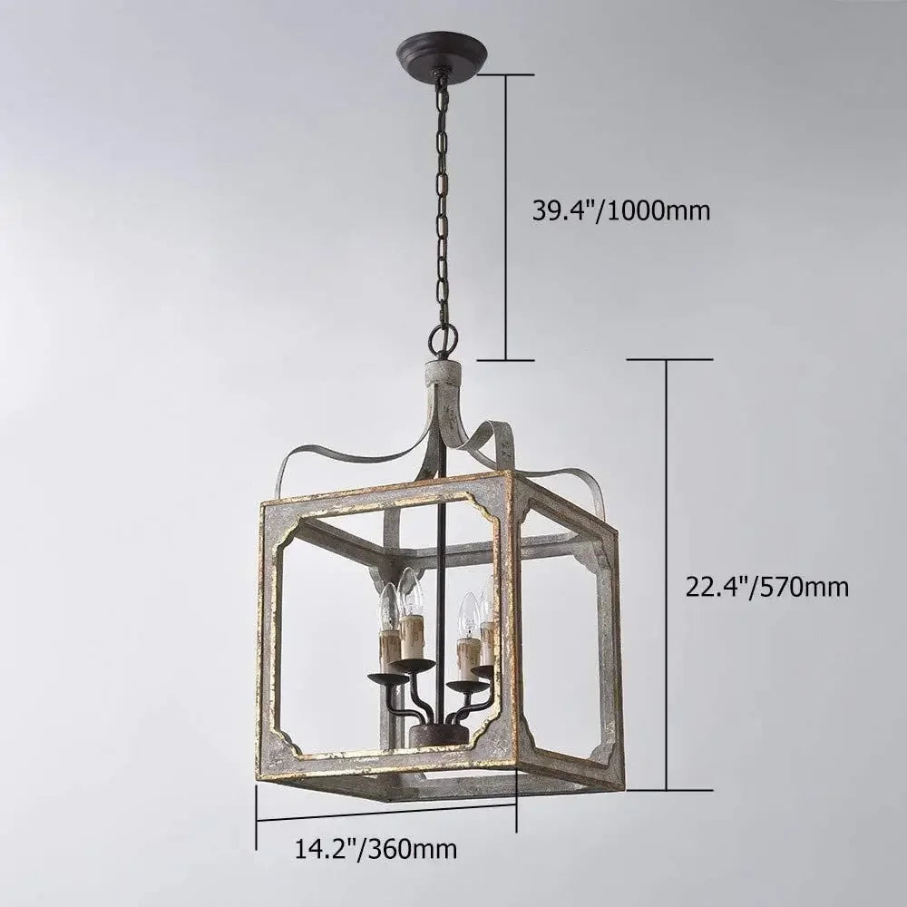 Afralia™ Vintage Gold Wooden Chandelier Suspension Lighting for Kitchen and Living Room
