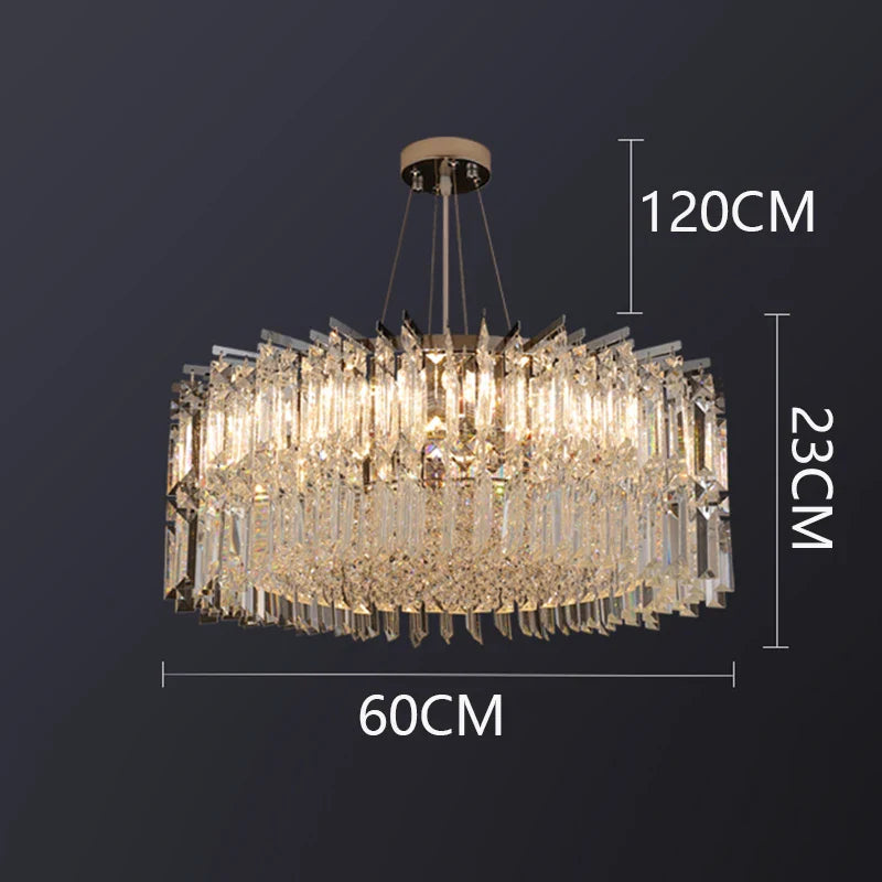 Afralia™ Crystal Chandelier, Luxury Living Room & Bedroom Pendant Light