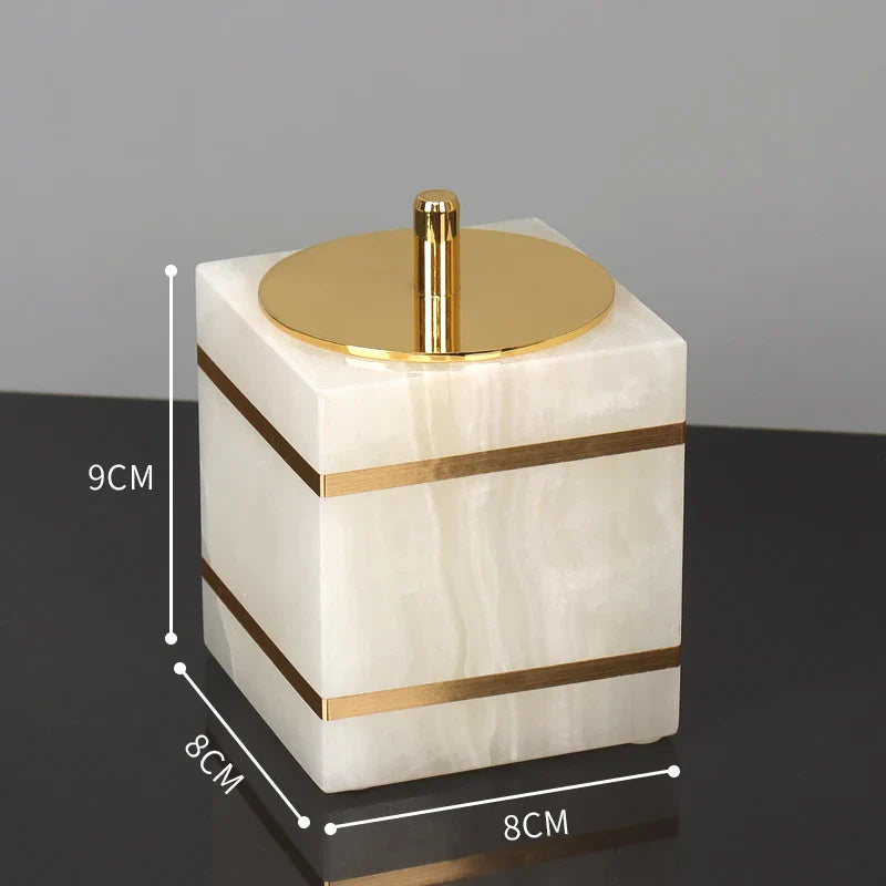 Afralia™ White Onyx Marble Bathroom Set