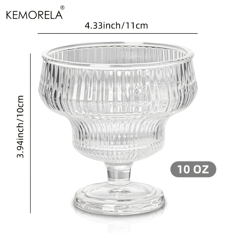 Afralia™ Origami Style Glass Dessert Cups - Set of 2 | Perfect for Ice Cream, Fruits, and Cocktails