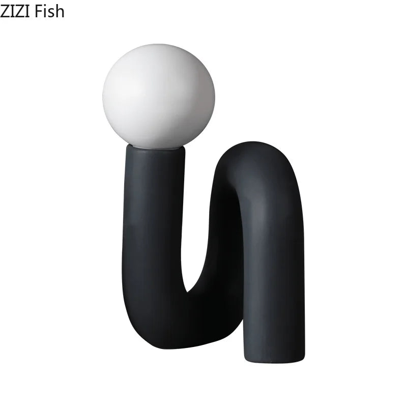 Afralia™ Twisted Pipeline Ceramic Sculpture Desk Decoration Statement Piece