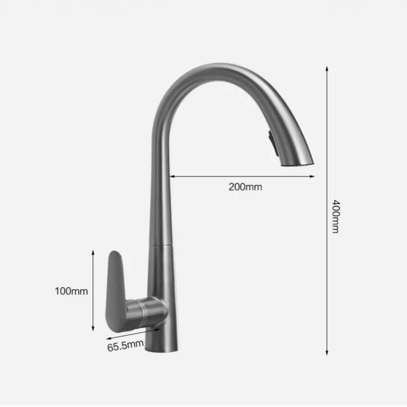 Afralia™ Pull Out Kitchen Faucet Single Handle Two Function Mixer Tap