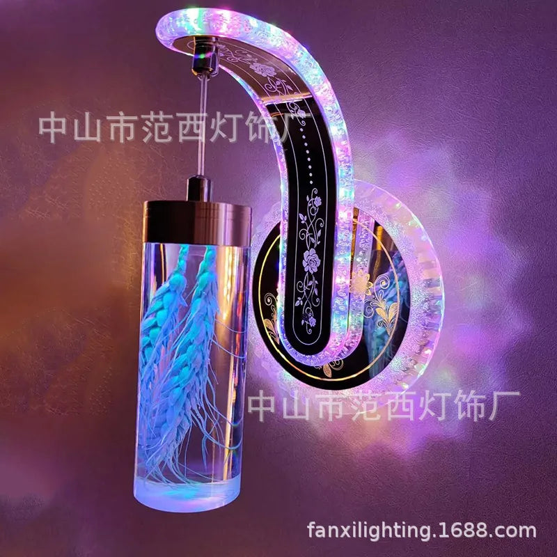 Afralia™ Colorful Pressed Flower Wall Sconce LED Lights