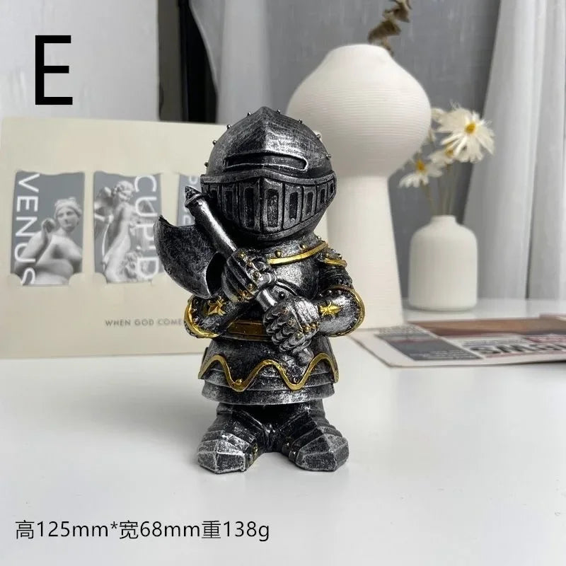 Afralia™ Soldier Knight Guard Gnome Ornament for Outdoor Garden Decor