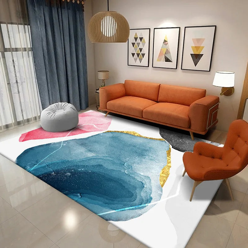 Afralia™ Nordic Velvet Carpets Luxury Living Room Bedroom Rug Anti-Slip Durable Easy Clean