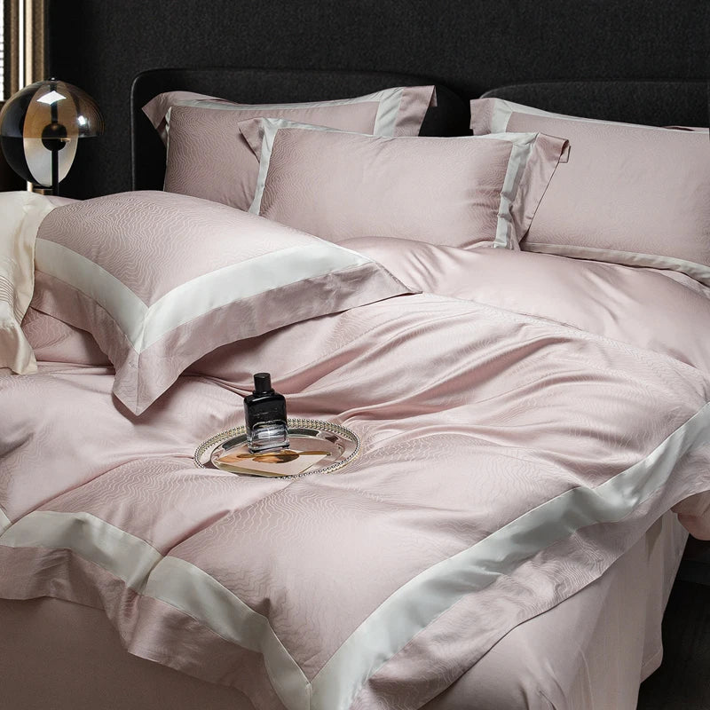 Afralia™ Soft Silky Jacquard Bedding Set - Duvet, Sheet, Pillowcase