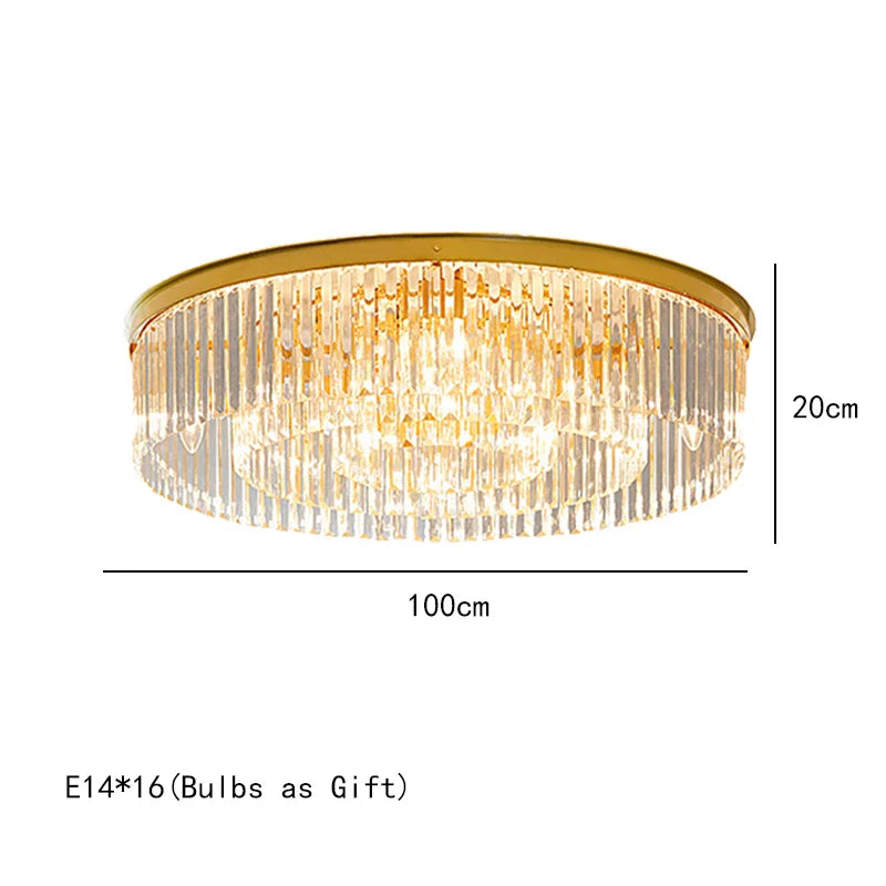 Afralia™ Nordic Gold Crystal LED Chandelier for Dining Living Room Kitchen Home Decor