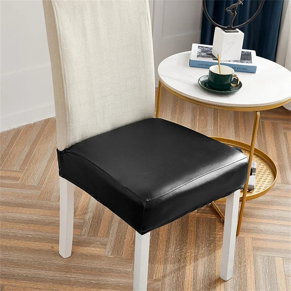 Afralia™ PU Leather Elastic Chair Cover Slipcovers Waterproof Removable Upholstered Covers