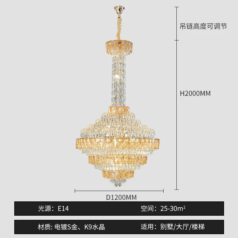 Afralia™ Crystal Chandelier for High-End Designer Duplex Living Room