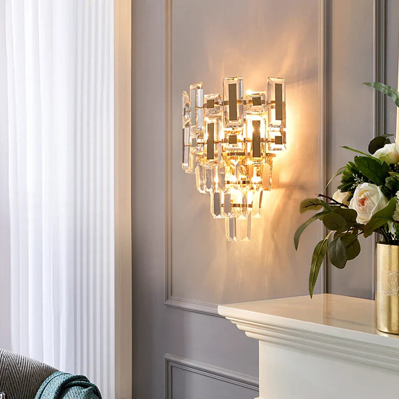 Afralia™ Crystal Wall Lamp: Elegant Living Room & Bedroom Decor