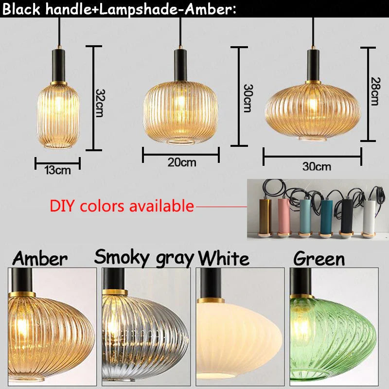 Nordic Glass Pendant Lights by Afralia™ for Dining Room Bar Restaurant Hanging Lamp