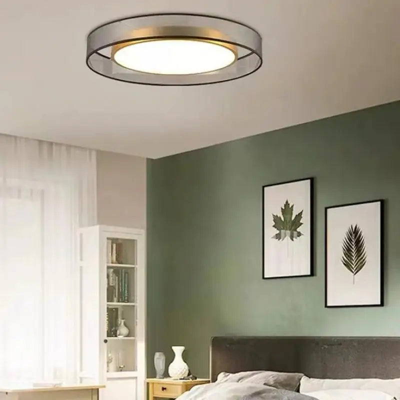 Afralia™ Nordic Minimalist Ceiling Lamp Black Gold LED Study Creative Room Decor