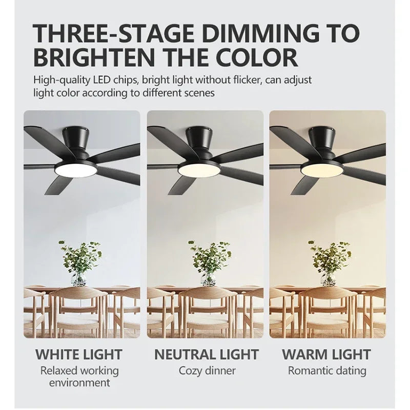 Afralia™ 72" DC Ceiling Fan Light Remote Control Strong Winds Living Room Mute Chandelier