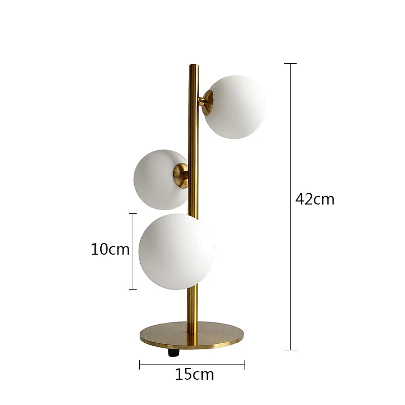 Afralia™ Glass Ball LED Table Lamp | Nordic Style Iron Art Decor Fixture