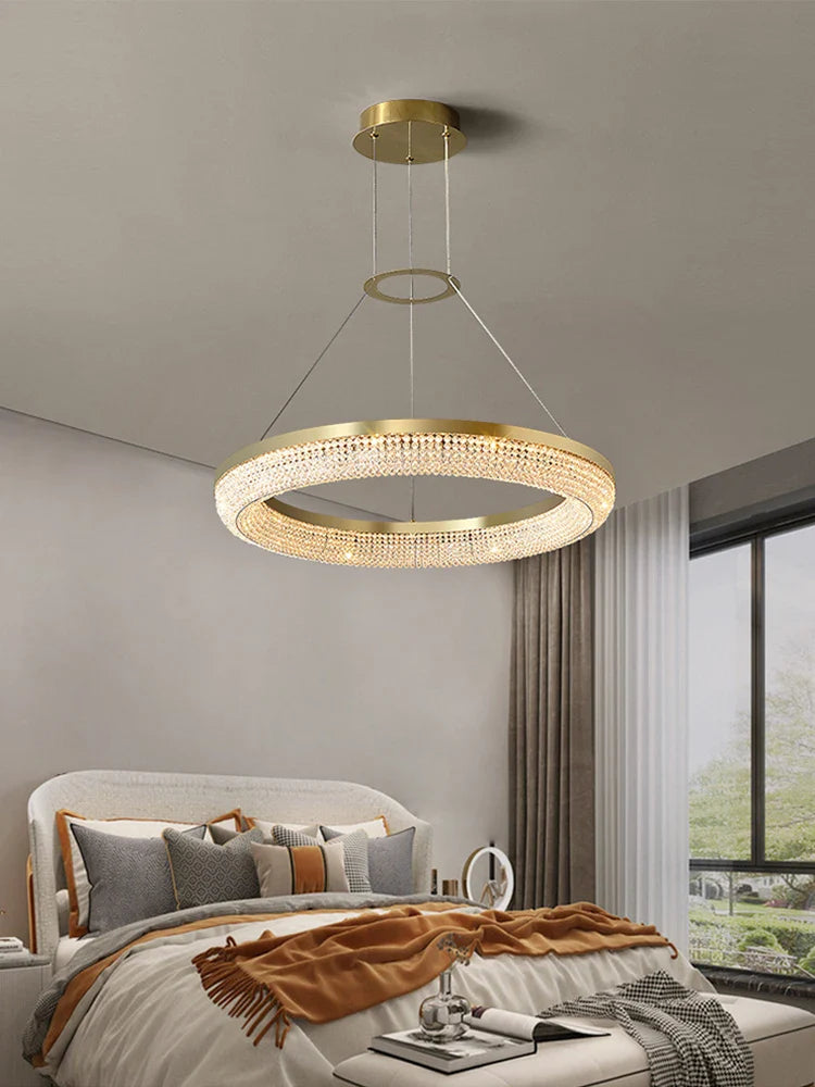 Afralia™ Luxury LED Ring Light Chandelier for Dining Room Décor