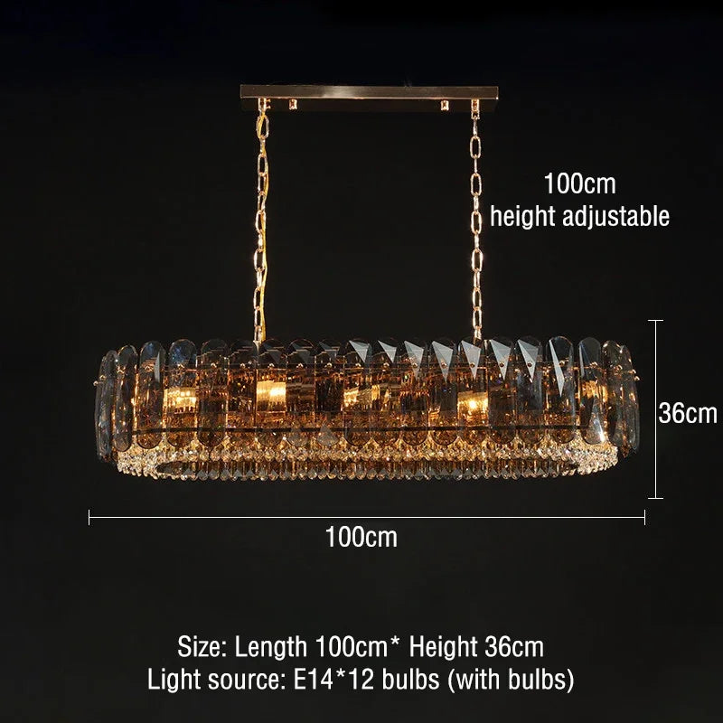 Afralia™ Modern Gold Crystal Chandelier LED Light Fixture for Luxury Living Room Home Decor