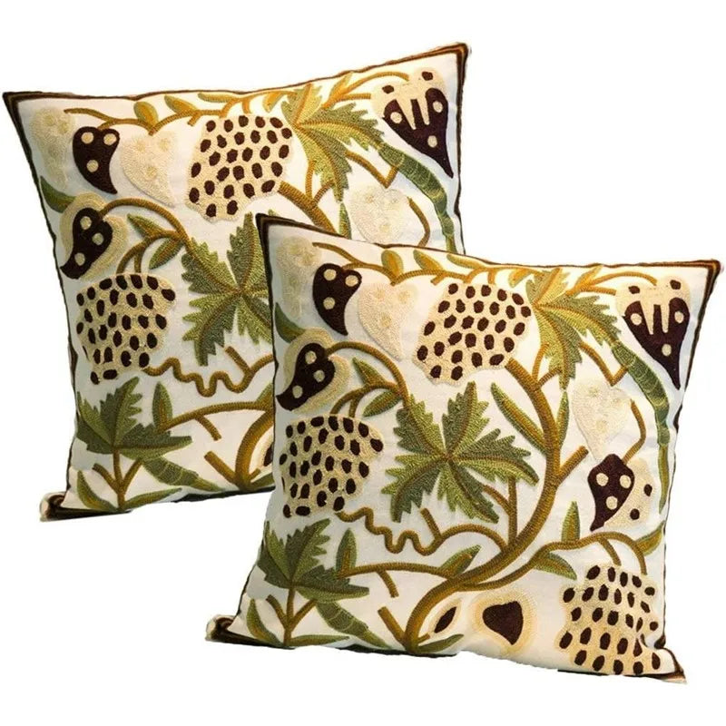 Afralia™ Boho Farmhouse Floral Square Pillow Cover Set of 2