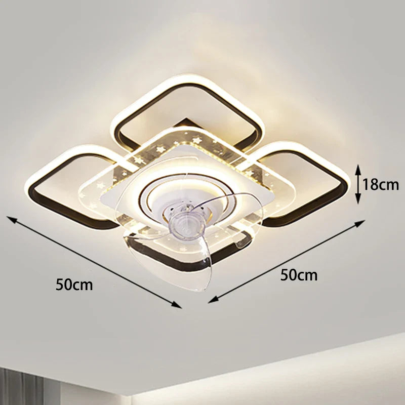 Afralia™ Modern Ceiling Fan with LED Light & Remote Control for Bedroom & Living Room
