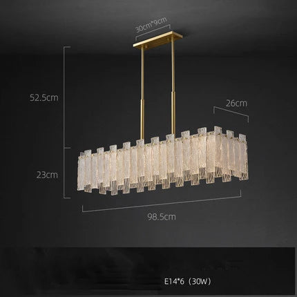 Afralia™ Art Deco Golden Copper Glass Chandelier LED Lighting Fixture