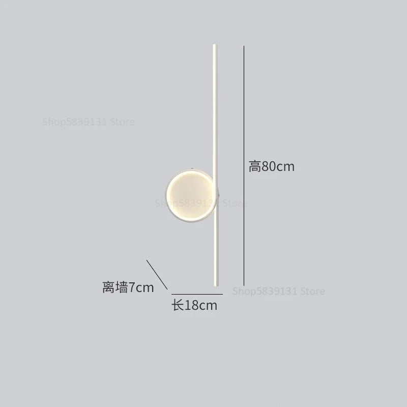 Afralia™ Circle Straight Bar Wall Lamp | Modern Nordic LED Bedroom Living Room Decor