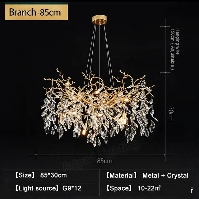 Afralia™ Luxury Crystal Chandeliers: Modern Metal Hanging Lamp for Dining Living Room Hotel Hall
