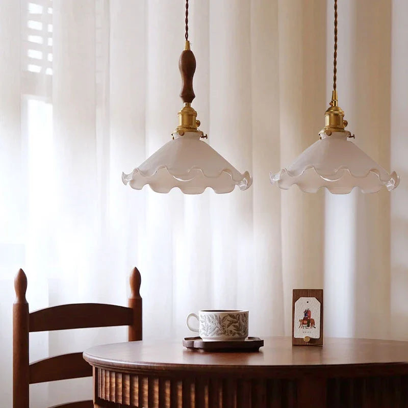 Afralia™ Glass LED Pendant Lamp: Modern Copper Nordic Indoor Lighting for Home, Coffee, Bedroom & Living Room