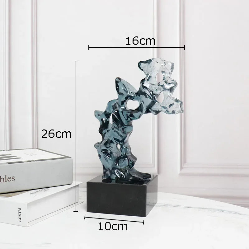 Afralia™ Taihu Stone Rockery Resin Sculpture Desk Ornaments - Modern Home Decor