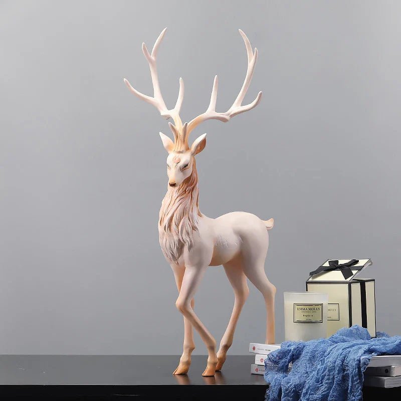 Afralia™ Deer Sculpture: High-End Resin Elk Figurine for Luxury Home Decor