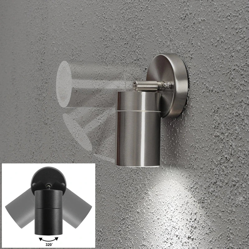 Afralia™ Stainless Steel LED GU10 Wall Lamp 5W/10W Waterproof Up Down Spotlight Sconce