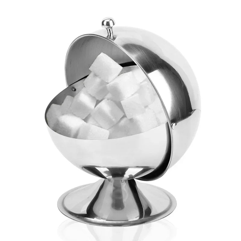 Afralia™ Stainless Steel Spherical Sugar Bowl Seasoning Spice Tank