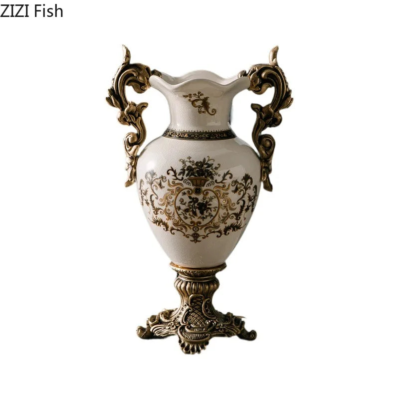 Afralia™ Classic White Ceramic Vase for Desk Decor and Flower Arrangement