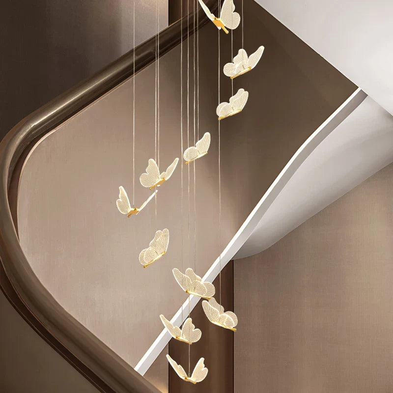 Afralia™ Golden Butterfly LED Chandelier: Modern Nordic Stylish Interior Lighting for Living Room, Bedroom & Kitchen.