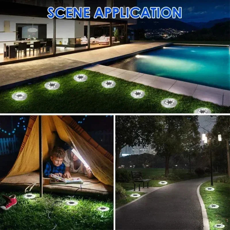 Afralia™ Solar Power Disk Light - Outdoor Garden LED Spotlight for Deck and Buried Decoration