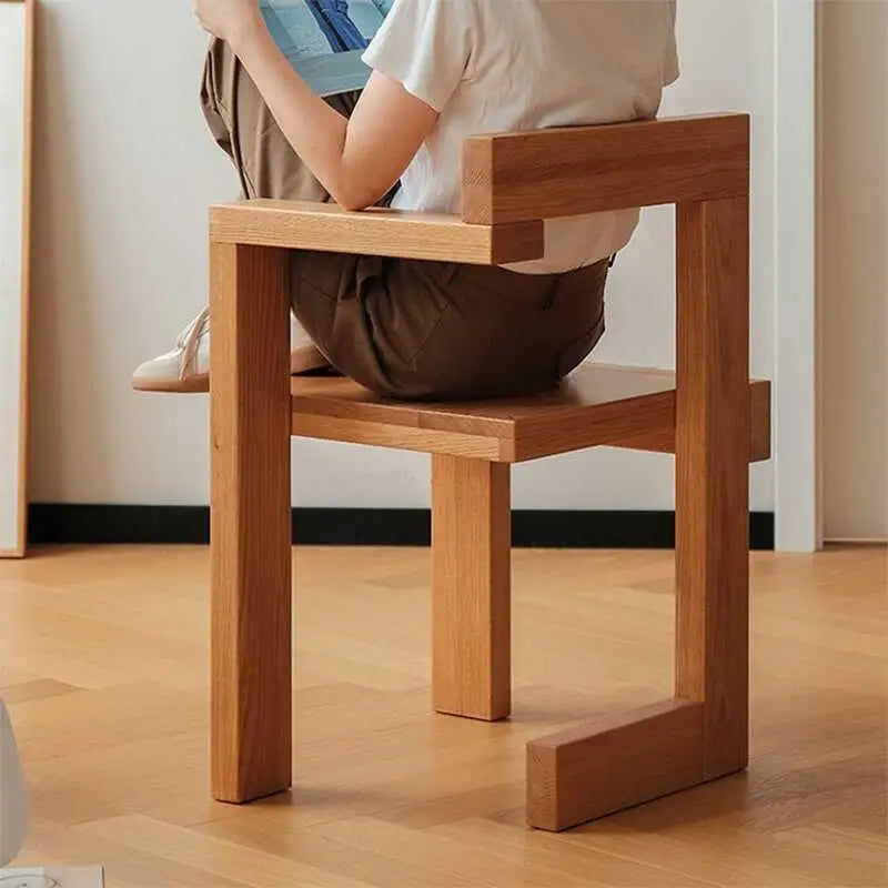Afralia™ Medieval Wood Dining Chair | Italian Light Luxury Leisure Design