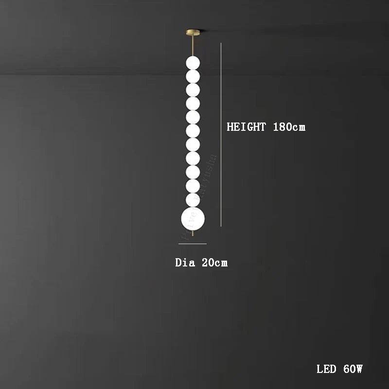 Afralia™ Modern Magic Bean Brass White Ball LED Ceiling Chandelier