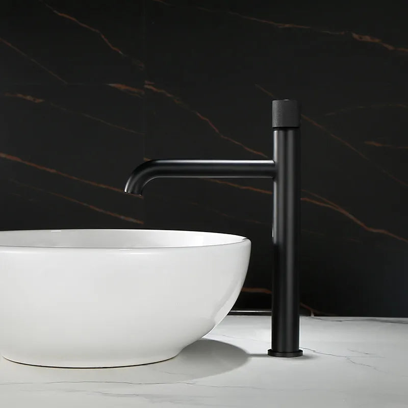 Afralia™ Brushed Gold Basin Faucet - Single Handle, Deck Mounted Cold & Hot Water Mixer