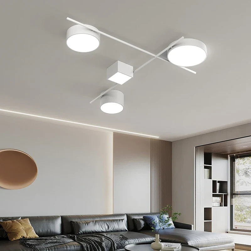 Afralia™ Modern LED Ceiling Light for Living Room Office Study - Brightness Dimmable