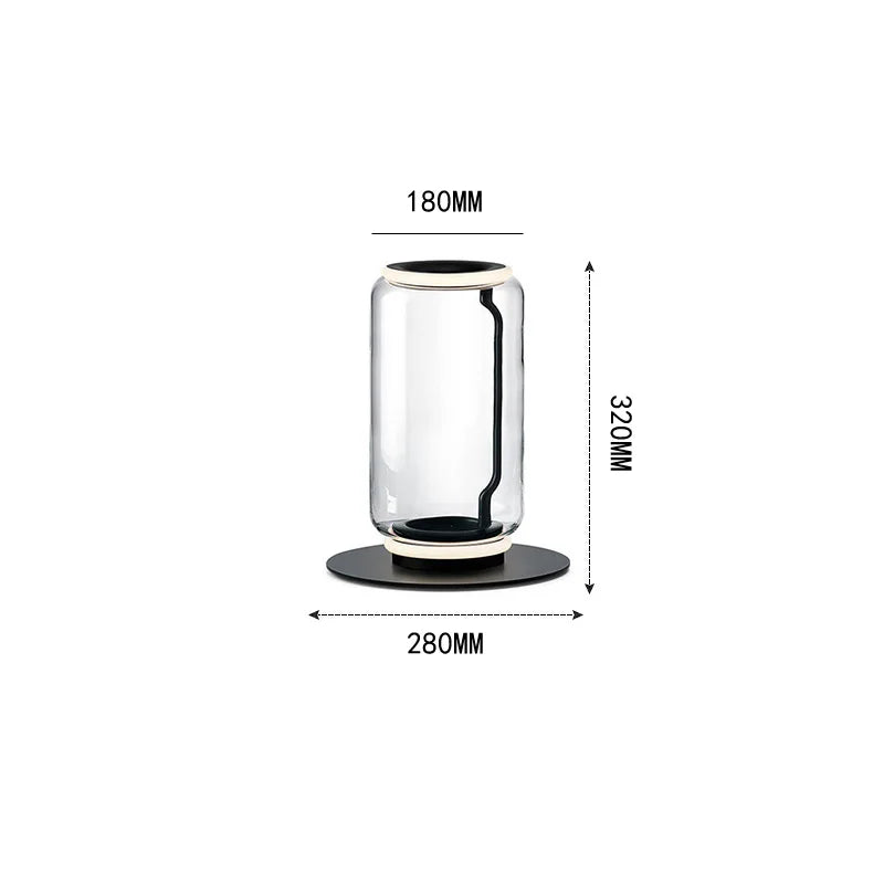 Afralia™ Clear Glass Tube Table Lamp, Modern Light Luxury Adjustable Tunnel Design