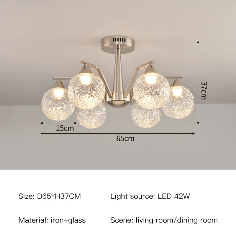 Afralia™ LED Glass Ball Chandelier for Home Decor Lighting