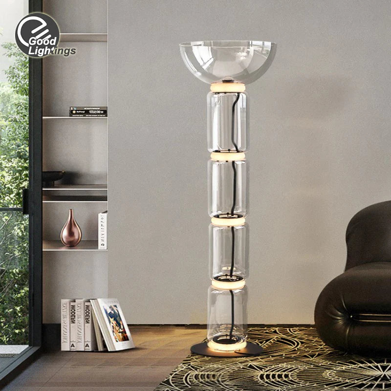 Afralia™ Nordic LED Glass Floor Lamp for Modern Living Room and Bedroom Lighting