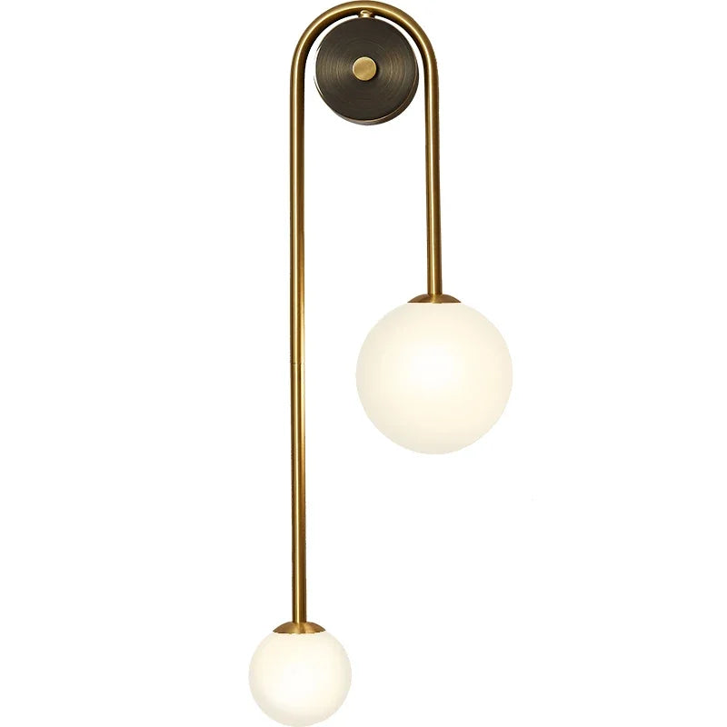 Afralia™ Glass Ball LED Wall Lamp in Gold Iron for Modern Bedroom and Study Lighting