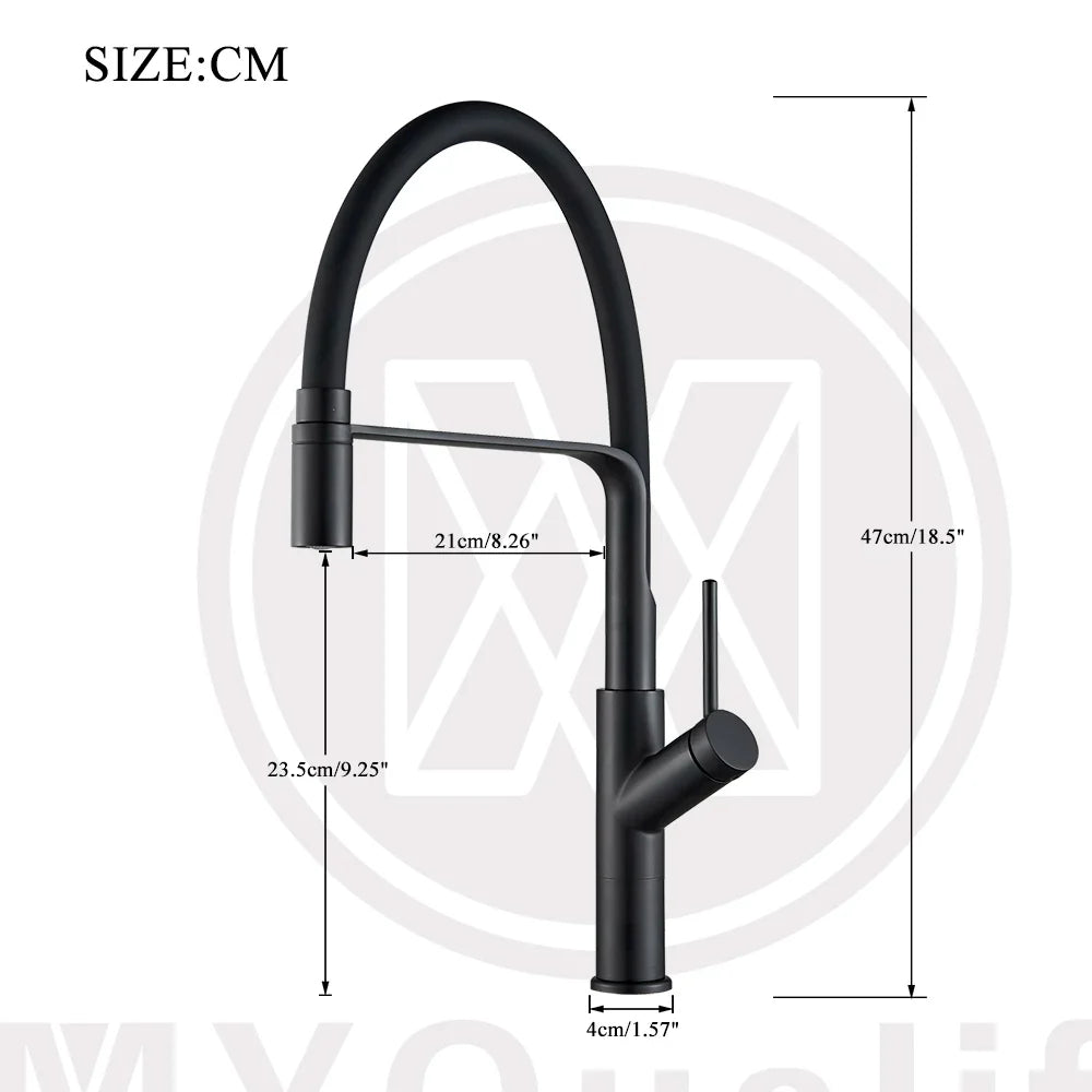 Afralia™ Matte Black Tall Pull Down Kitchen Faucet with Single Handle Mixer